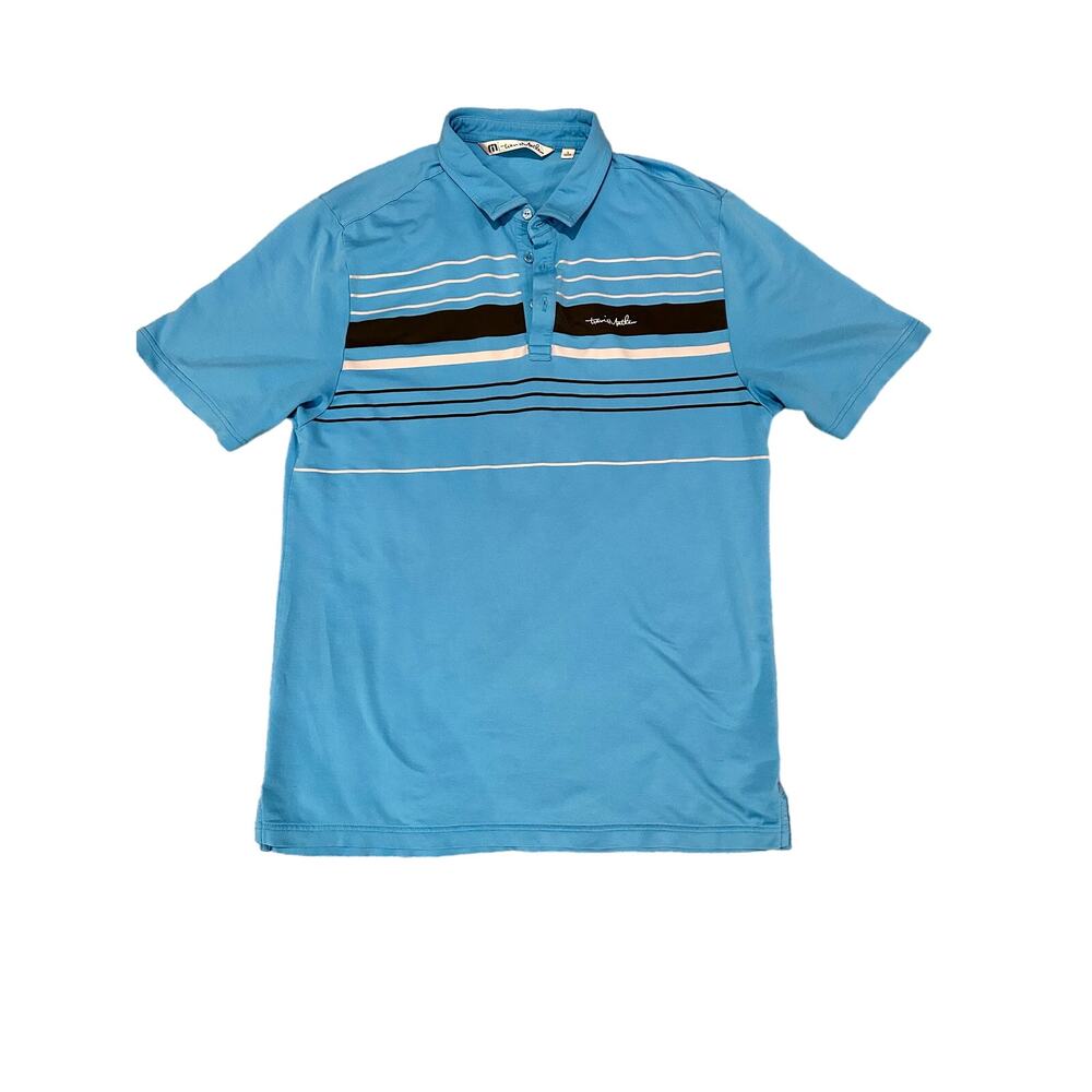Travis Mathew Men's Size Large Blue Short Sleeve Golf Polo
